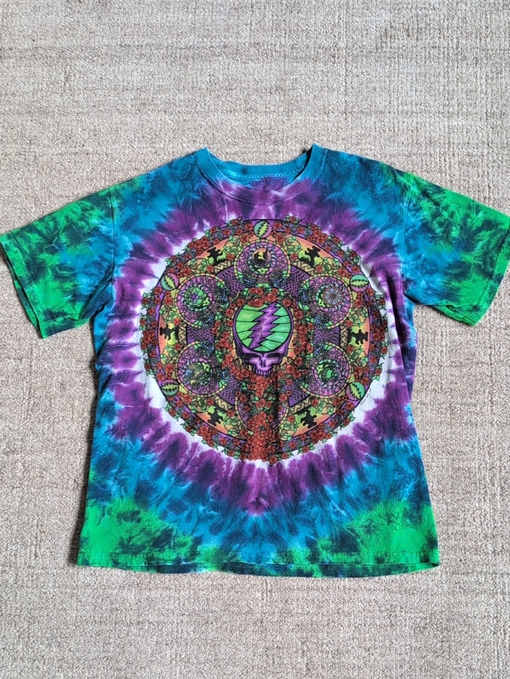 Liquid Blue Grateful Dead Tie-Dye Tee with Psychedelic Graphic
